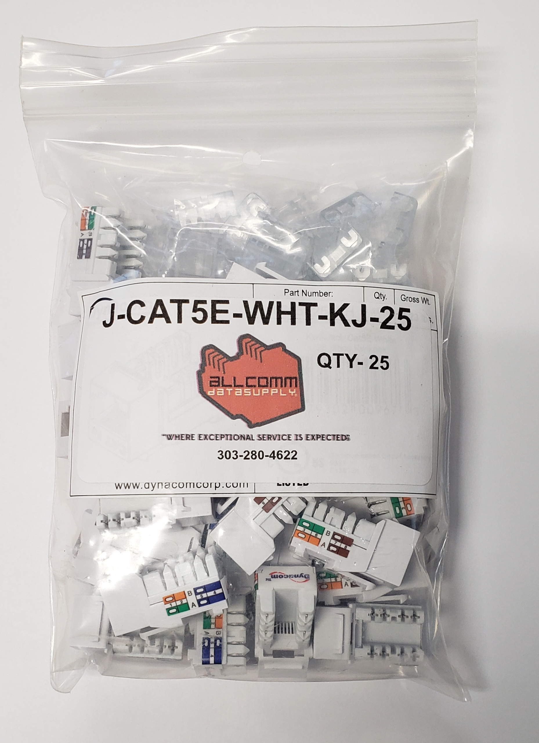 Cat5E Rj45 Keystone Kwik Jack, 25Pc Contractor Pack